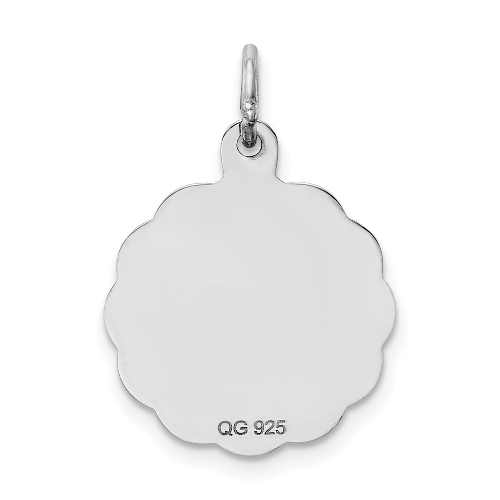 Sterling Silver 925 Rhodium-Plated It's a Girl Charm Polished Finish