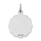 Sterling Silver 925 Rhodium-Plated It's a Girl Charm Polished Finish