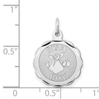 Sterling Silver 925 Rhodium-Plated It's a Boy Charm with Polished Finish