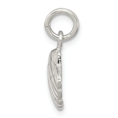 Sterling Silver 925 Polished Shell Charm with Anti-Tarnish Finish