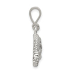 Sterling Silver Alligator Charm with Polished Anti-Tarnish Finish  925 Solid