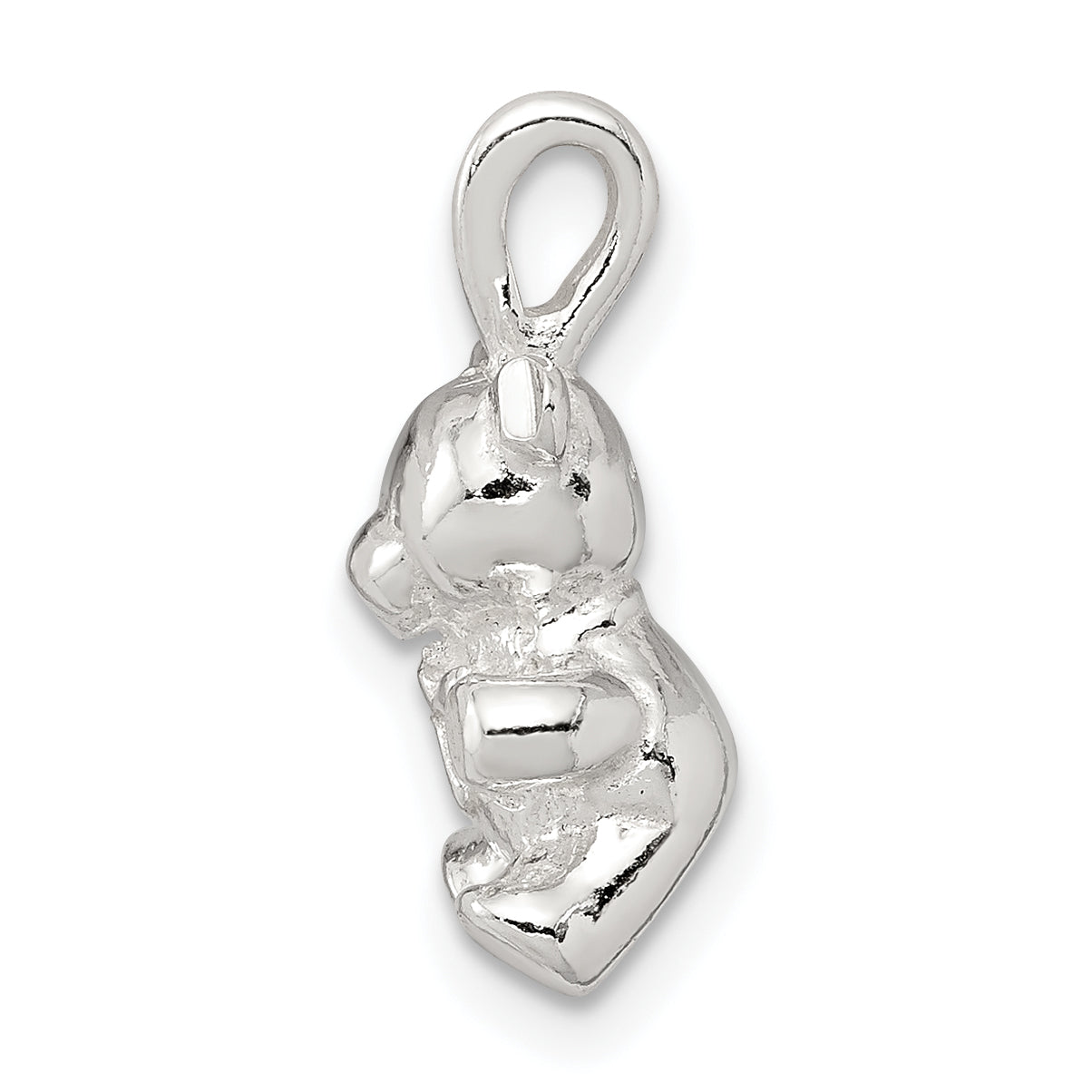 Sterling Silver 925 Teddy Bear Charm with Polished Anti-Tarnish Finish Secondary image