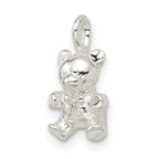 Sterling Silver 925 Teddy Bear Charm with Polished Anti-Tarnish Finish