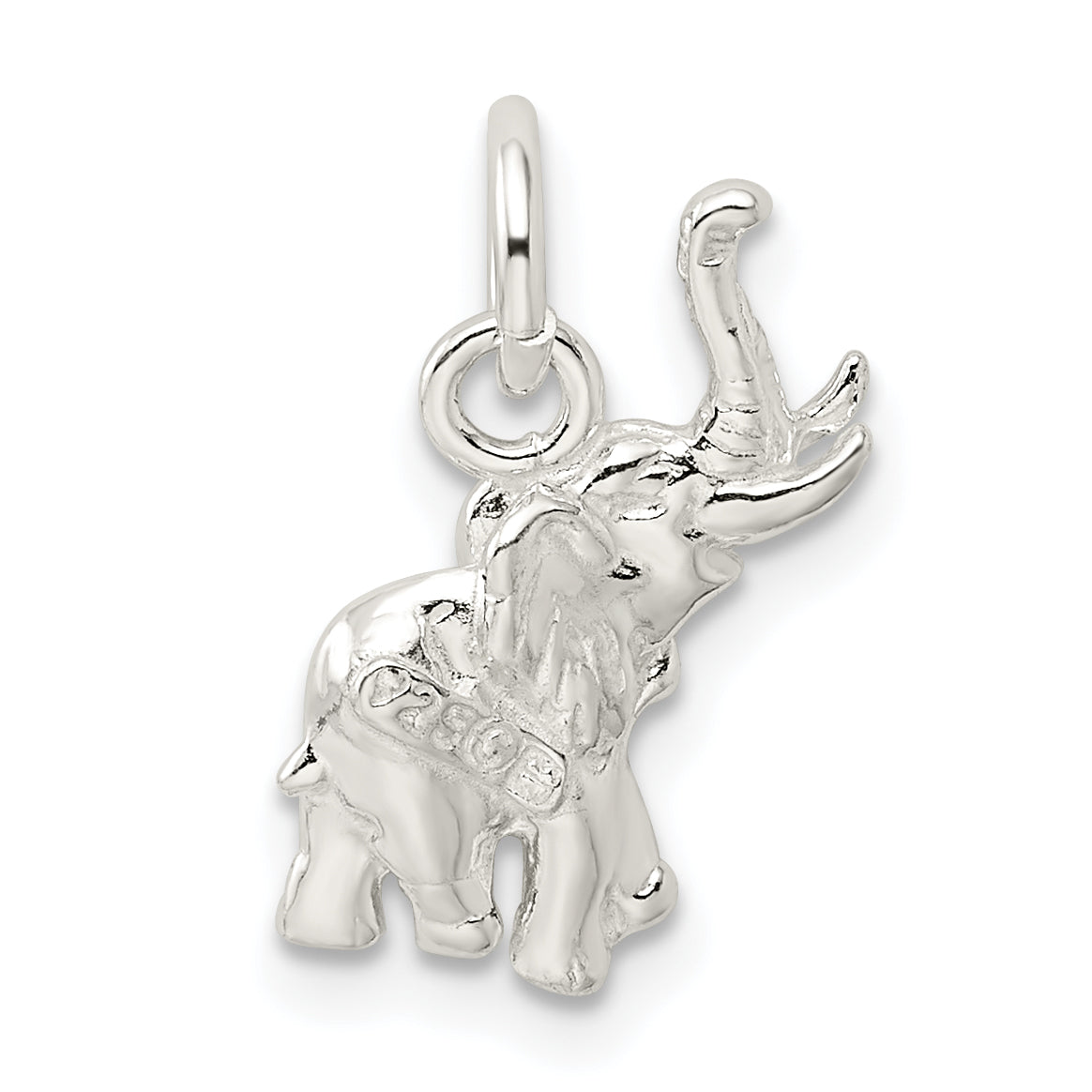 925 Sterling Silver Elephant Charm with Polished Anti-Tarnish Finish  Solid & Elegant