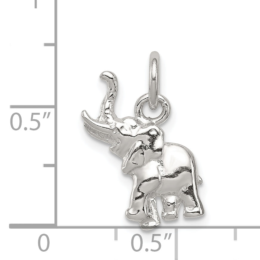 925 Sterling Silver Elephant Charm with Polished Anti-Tarnish Finish  Solid & Elegant