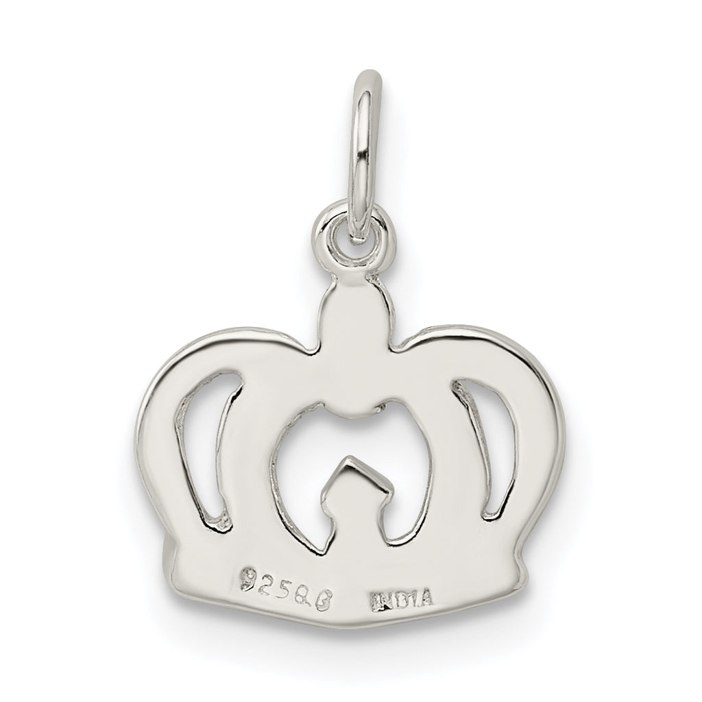 Sterling Silver 925 Crown Charm with Polished Anti-Tarnish Finish