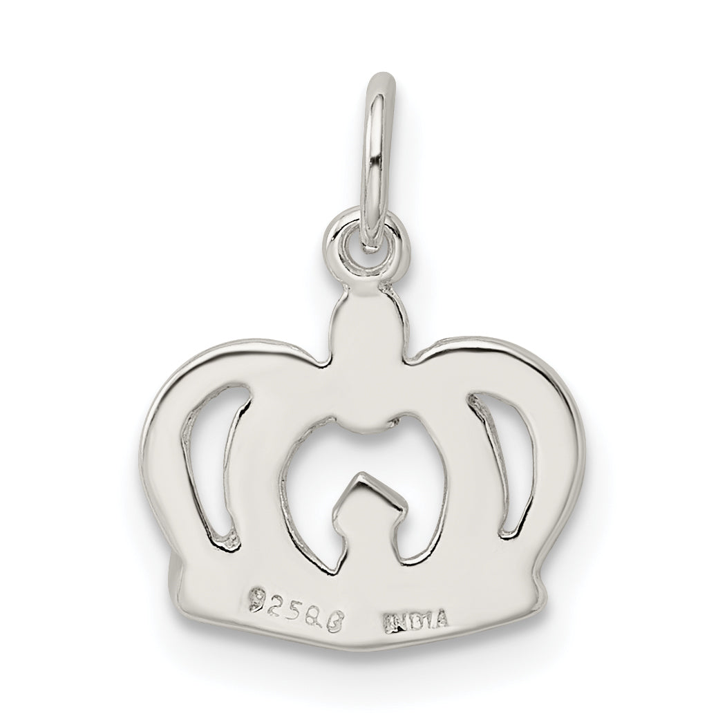Sterling Silver 925 Crown Charm with Polished Anti-Tarnish Finish