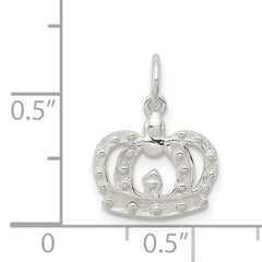 Sterling Silver 925 Crown Charm with Polished Anti-Tarnish Finish