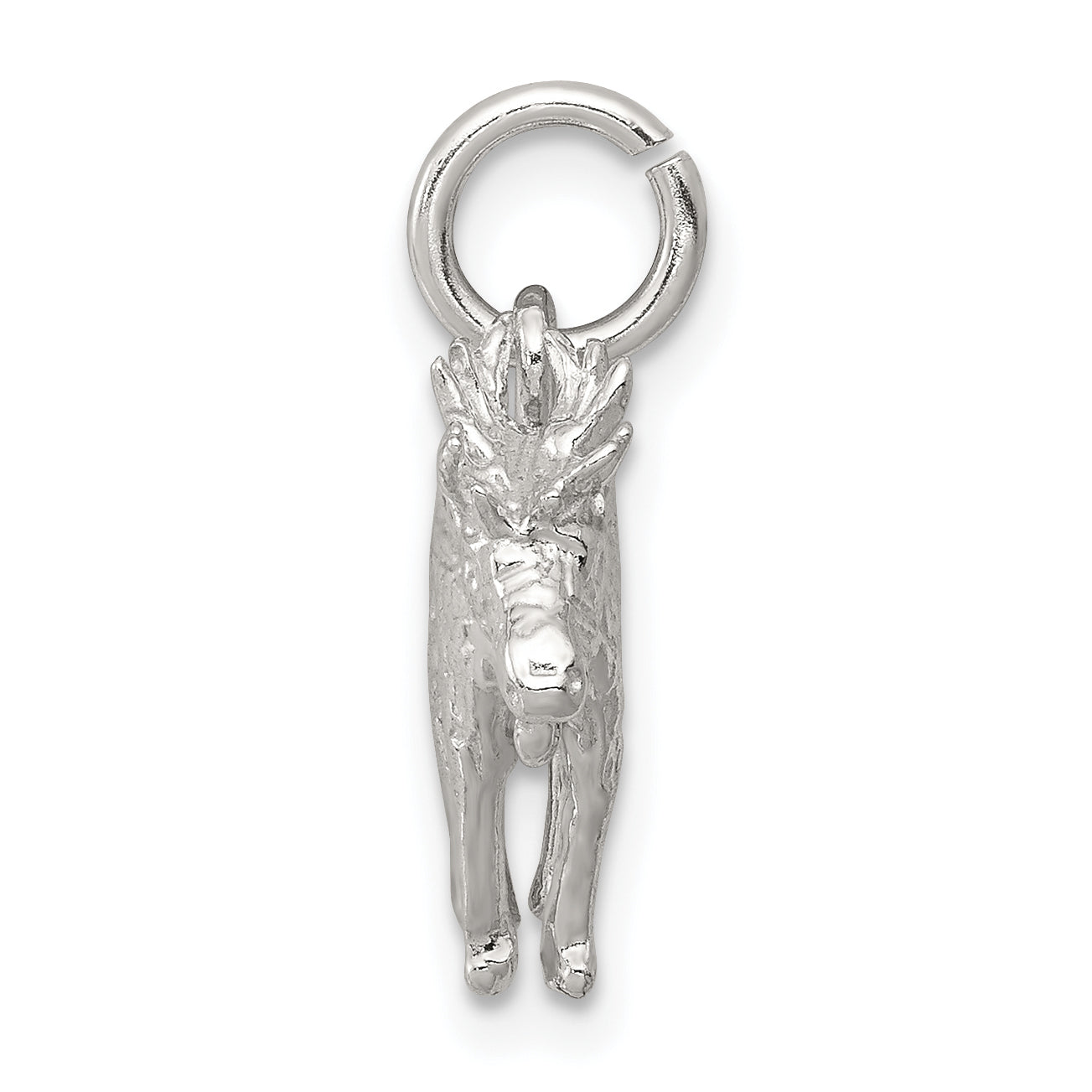 Sterling Silver 3D Moose Charm with Polished Anti-Tarnish Finish Secondary image
