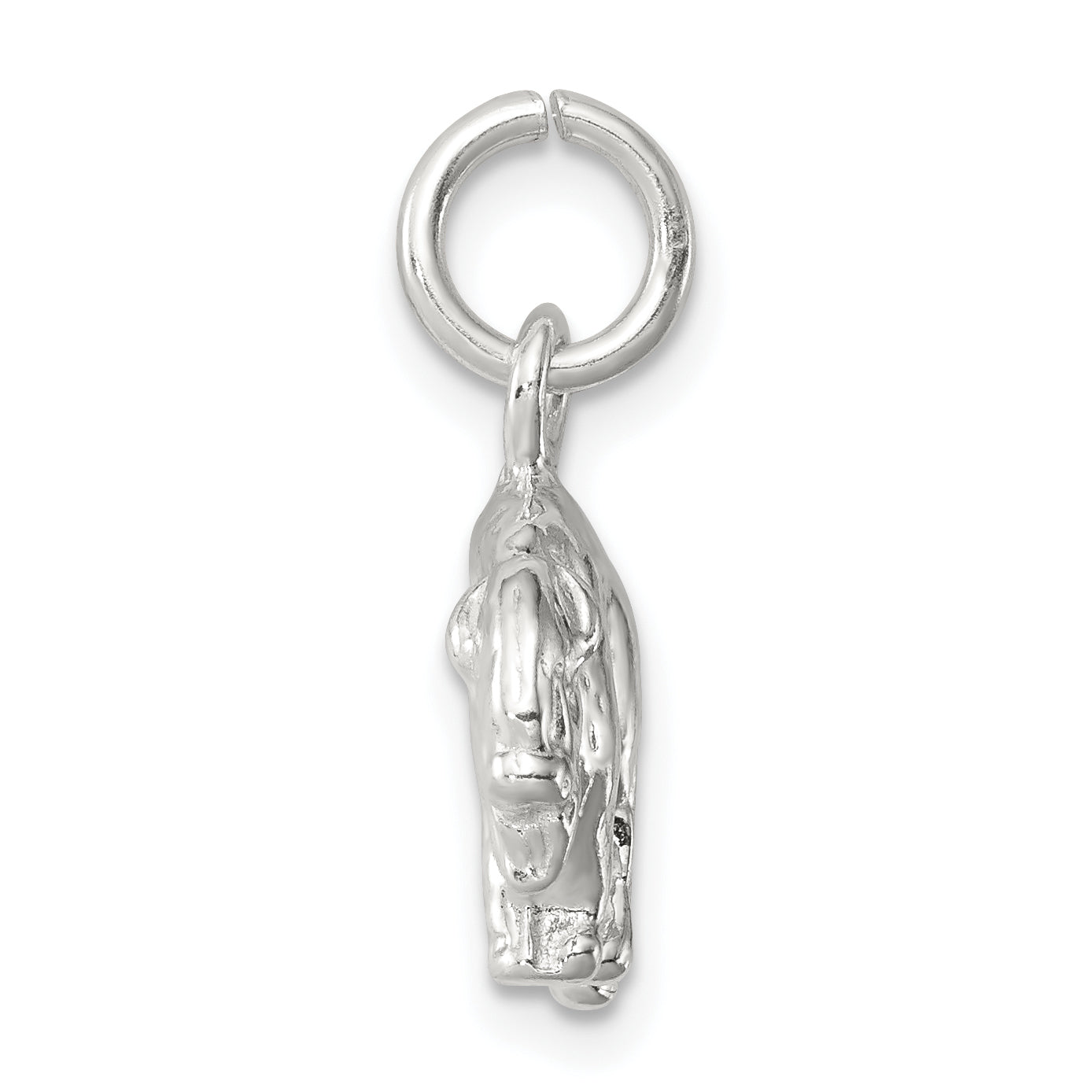 Sterling Silver 3D Buffalo Charm with Polished Anti-Tarnish Finish