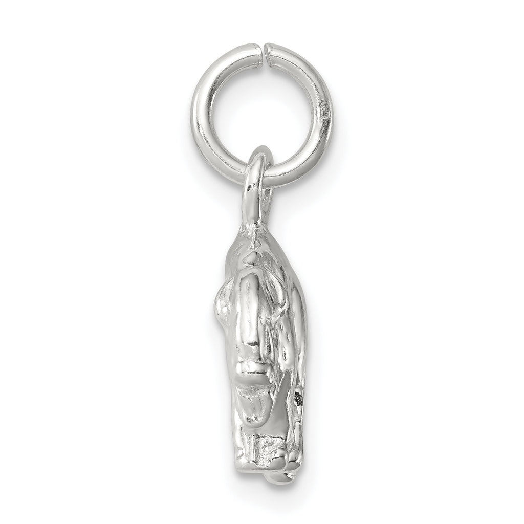 Sterling Silver 3D Buffalo Charm with Polished Anti-Tarnish Finish