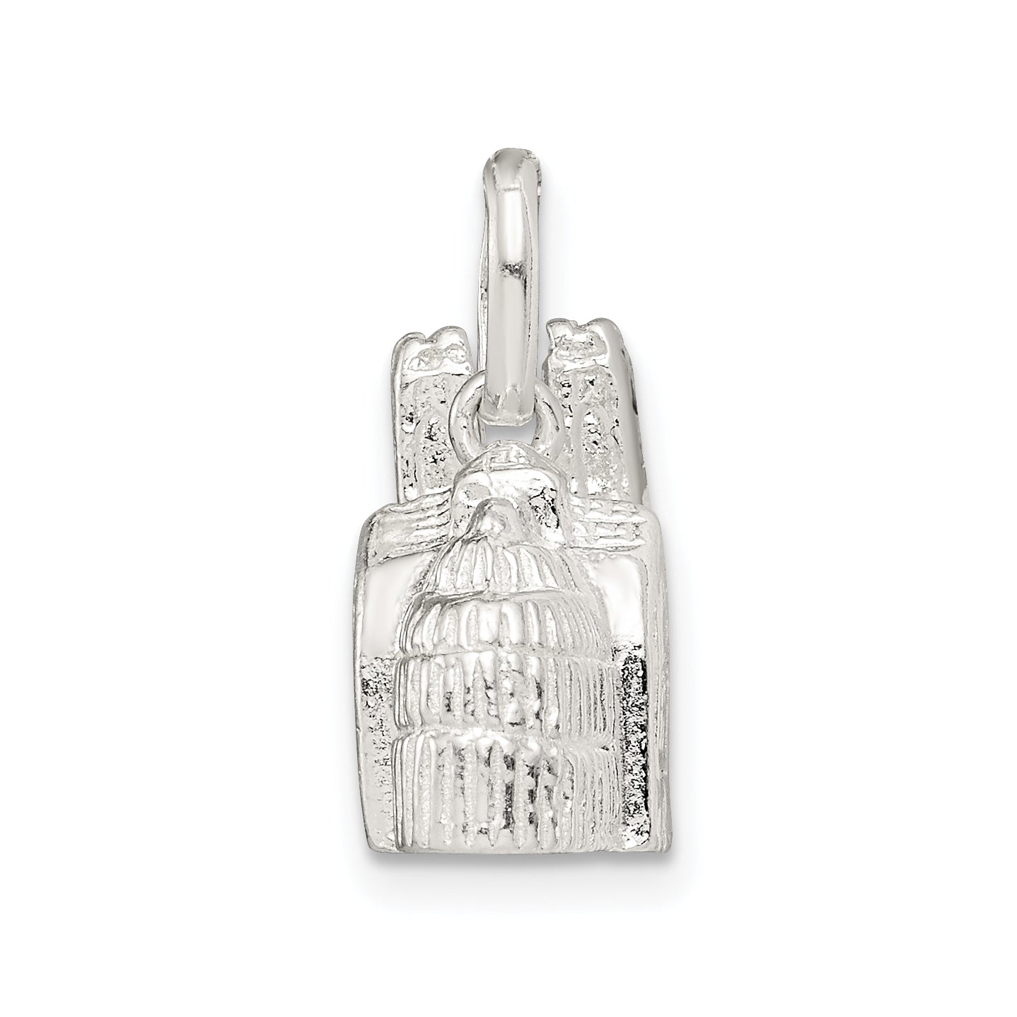 Sterling Silver 3D Westminster Abbey Charm Polished Finish Secondary image