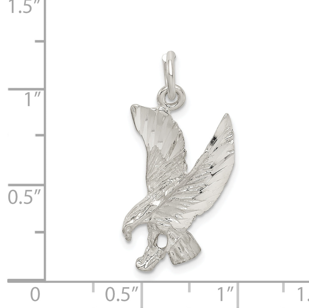 Sterling Silver 925 Eagle Charm with Anti-Tarnish Finish for Men