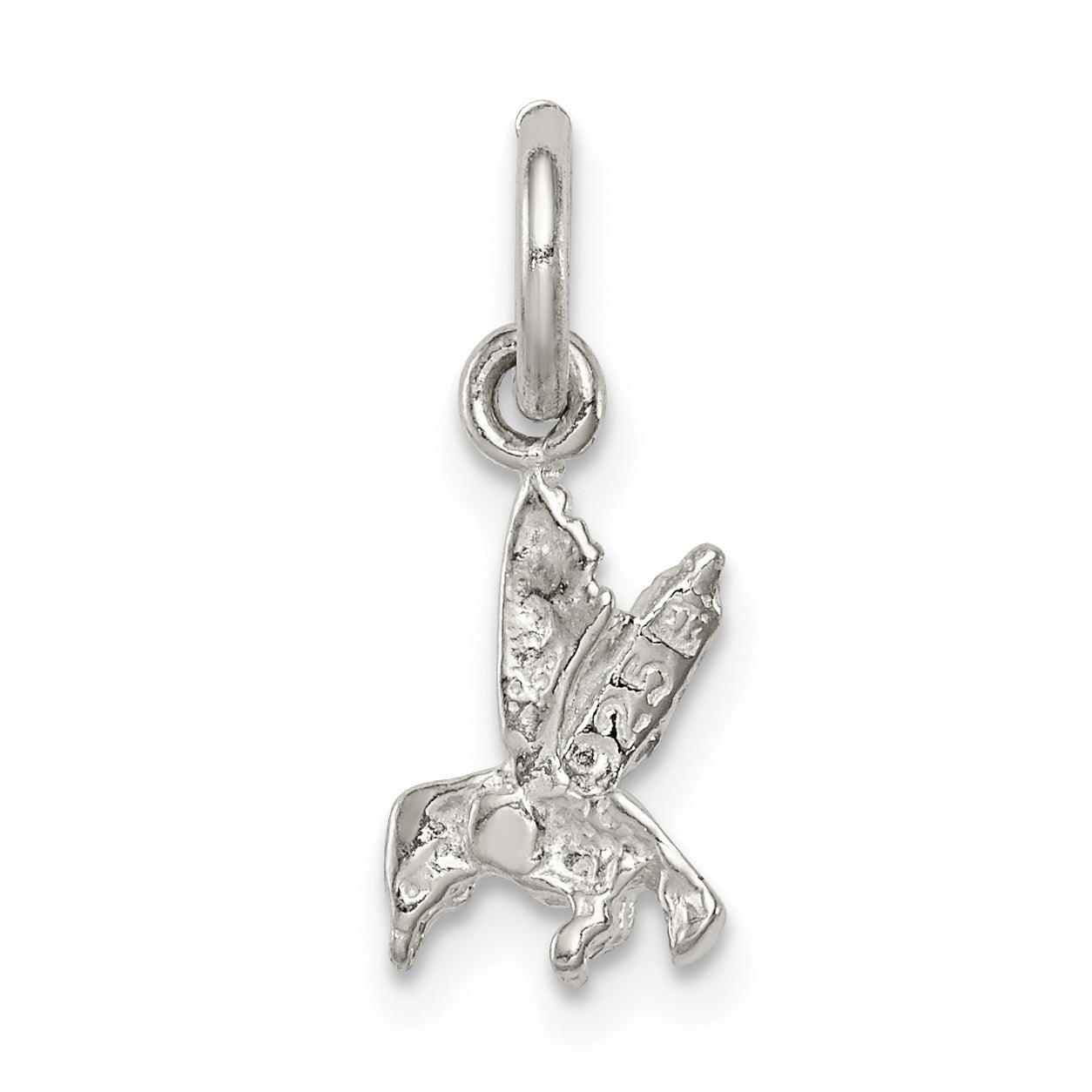 Sterling Silver Hummingbird Charm with Polished Finish and Anti-Tarnish Coating