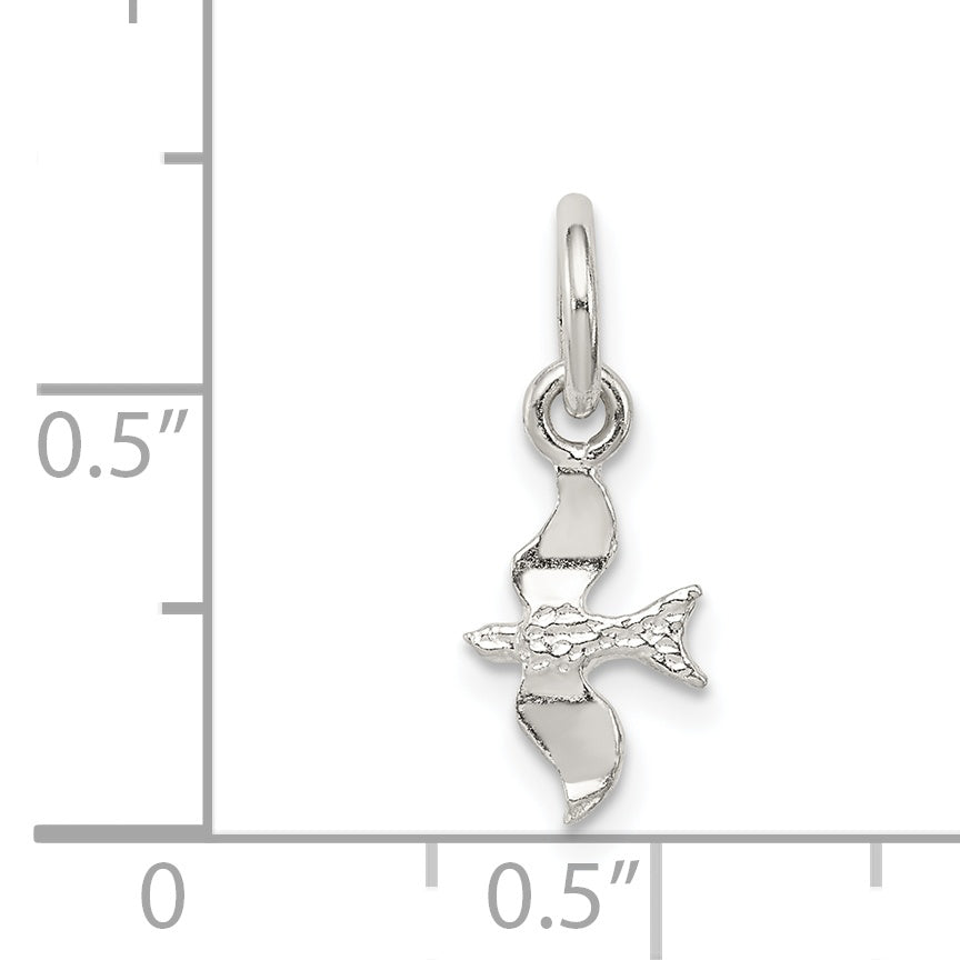 Sterling Silver 925 Bird Charm with Anti-Tarnish Coating Solid, Casted Design