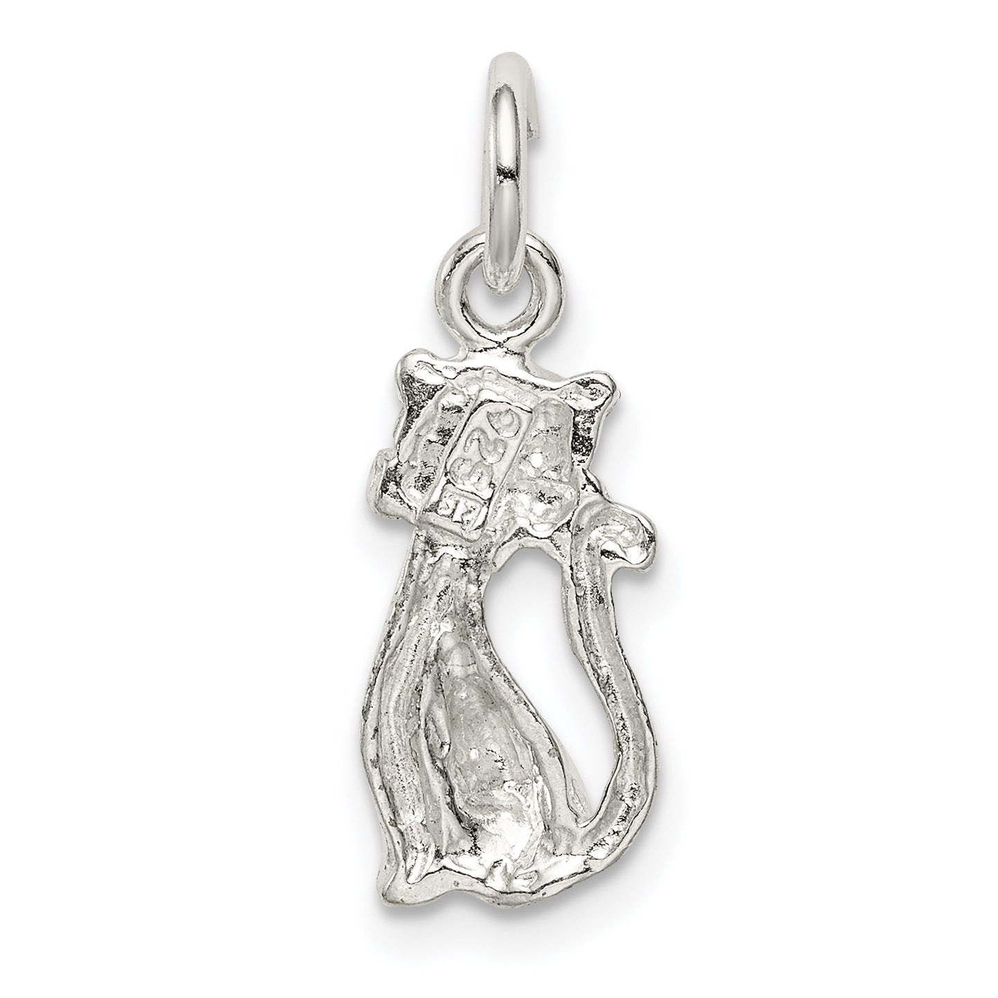 Sterling Silver 925 Cat Charm with Anti-Tarnish Solid Design