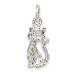 Sterling Silver 925 Cat Charm with Anti-Tarnish Solid Design