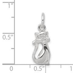 Sterling Silver 925 Cat Charm with Anti-Tarnish Solid Design