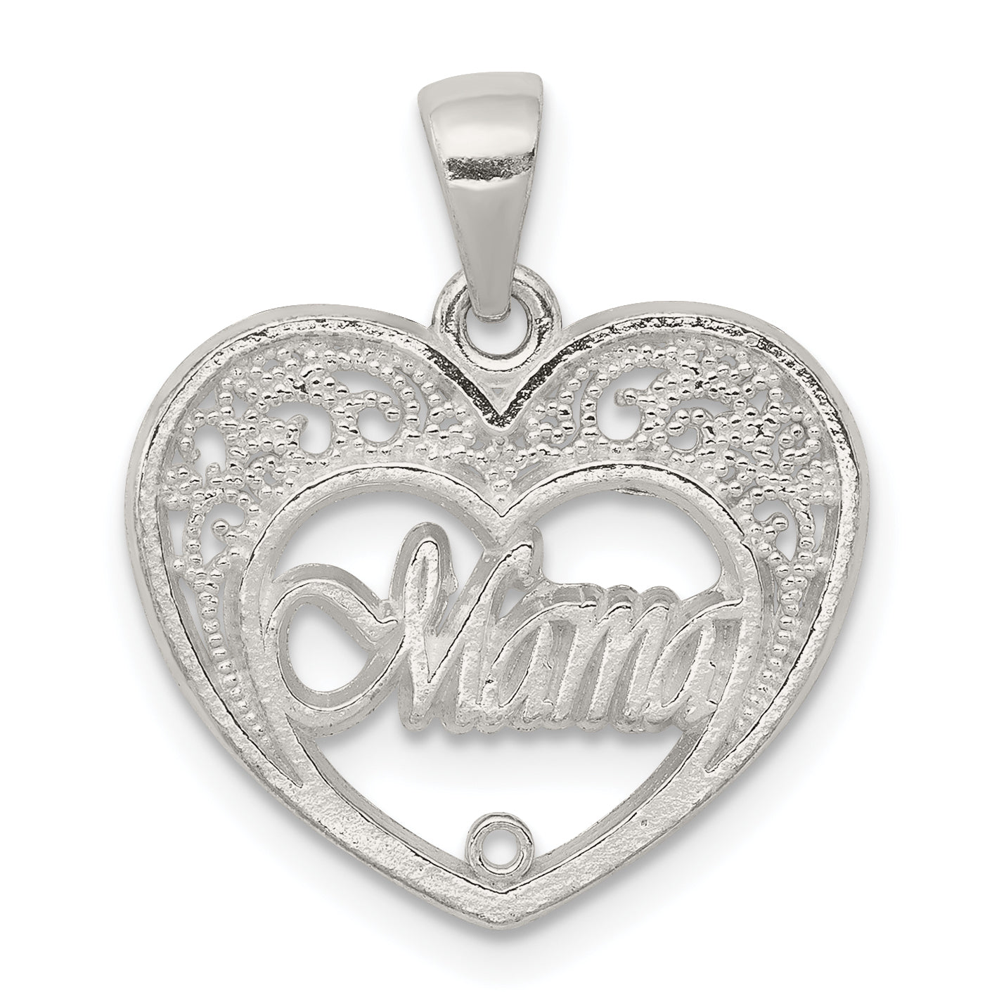 Sterling Silver Mama Heart Charm Main image