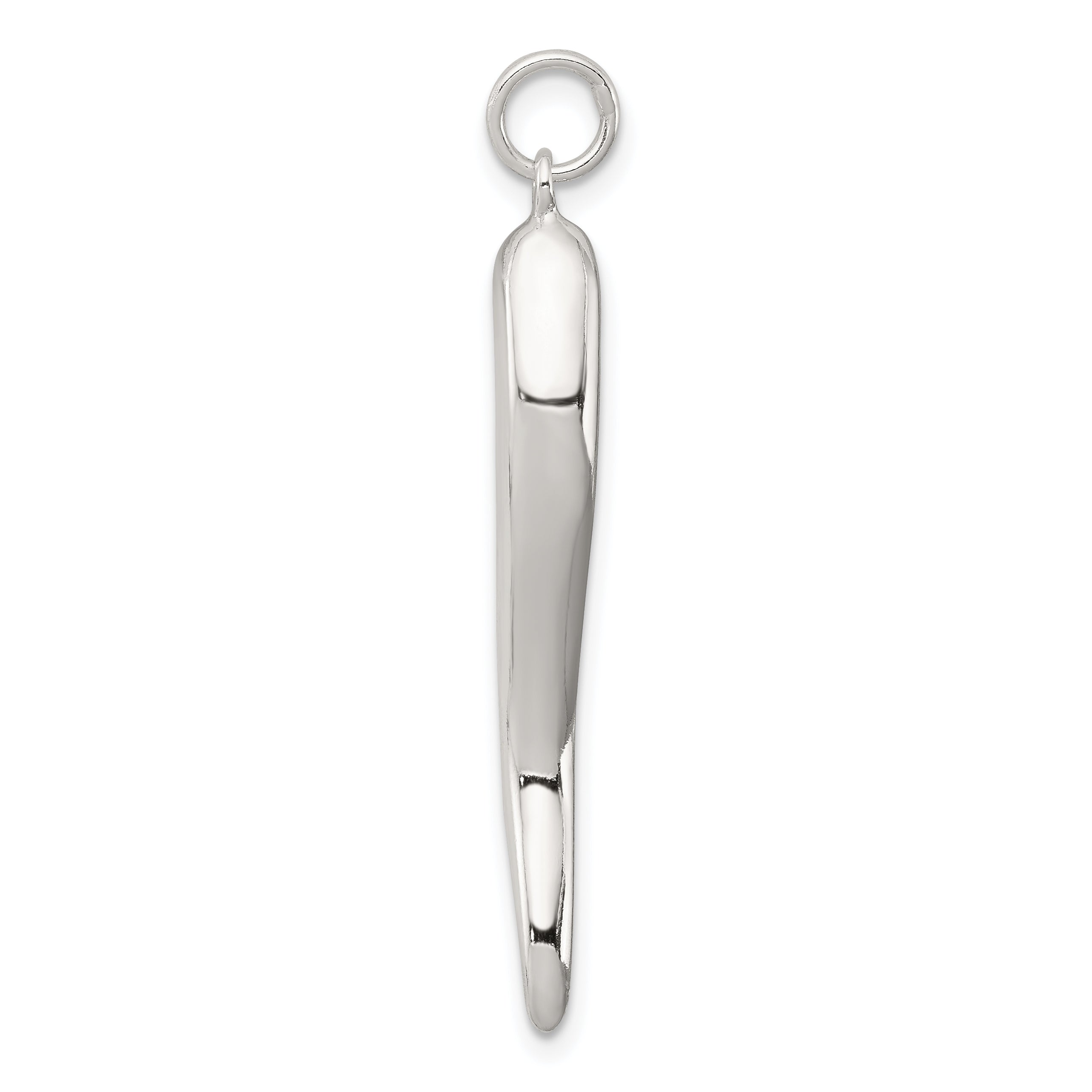 Sterling Silver 925 Italian Horn Pendant with Polished 3D Design and Anti-Tarnish Finish Secondary image