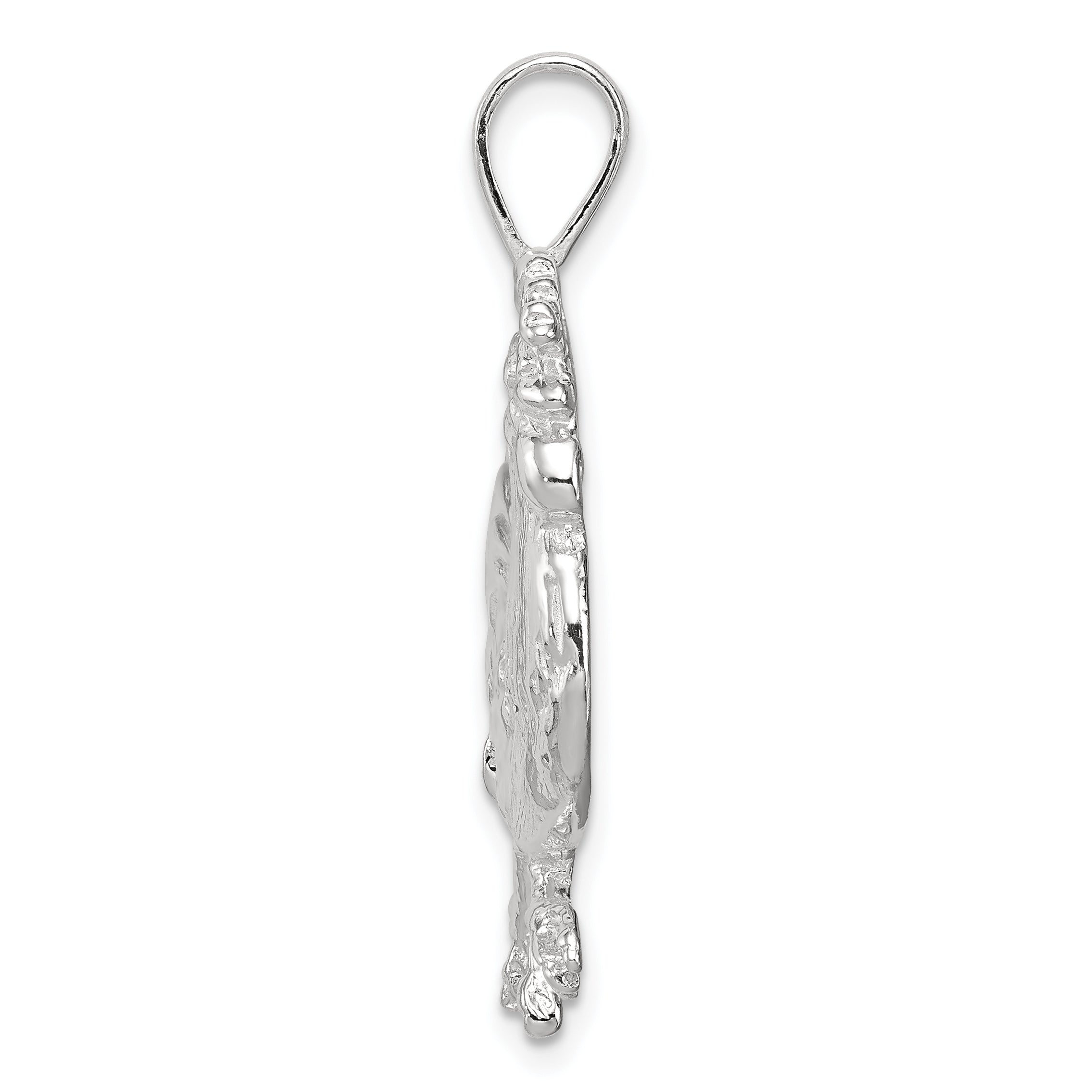 Sterling Silver 925 Rooster Charm with Polished Anti-Tarnish Finish
