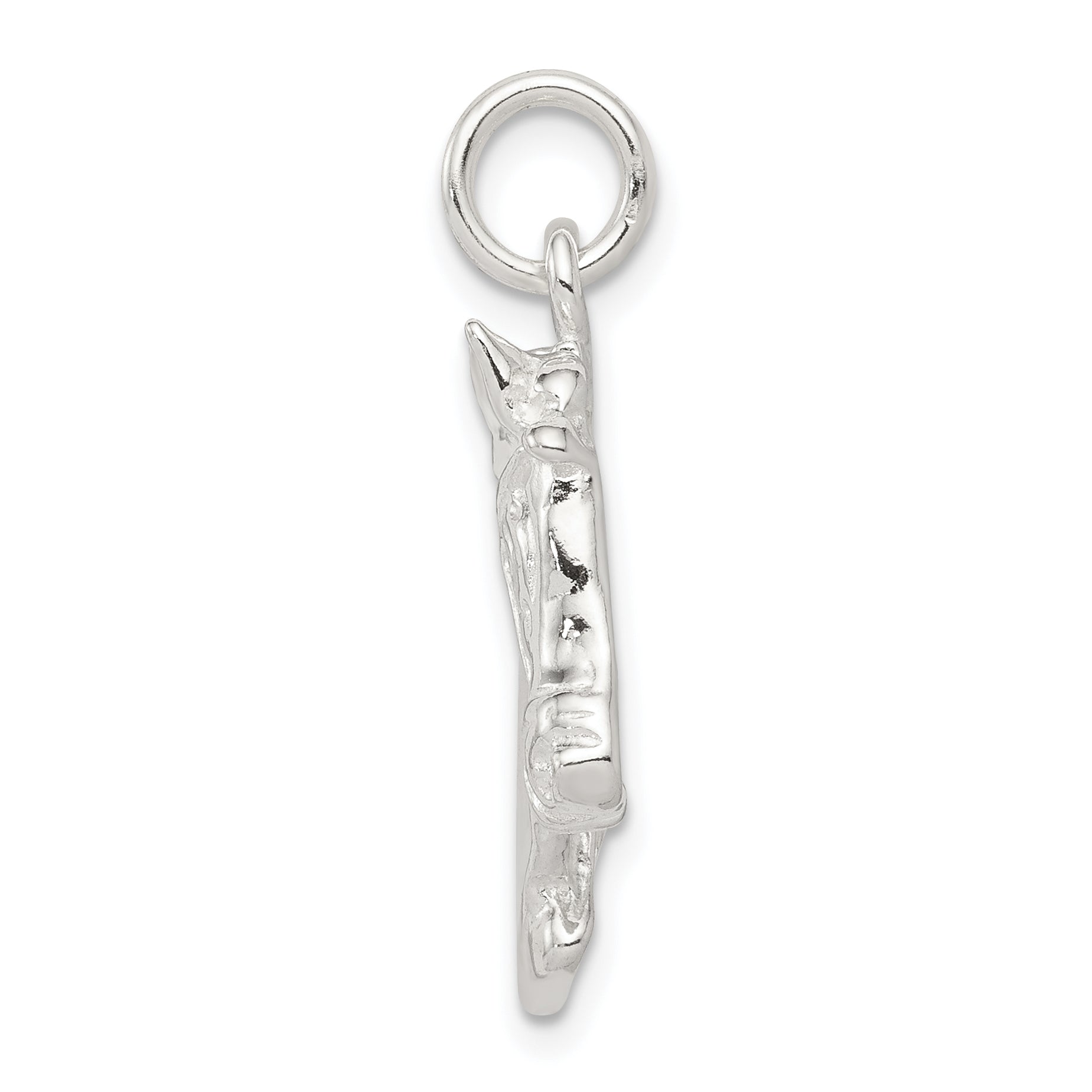 925 Sterling Silver Horse Charm with Polished Solid Design for Men