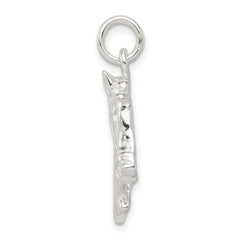 925 Sterling Silver Horse Charm with Polished Solid Design for Men