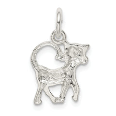 925 Sterling Silver Cat Charm with Anti-Tarnish Solid Cast Design