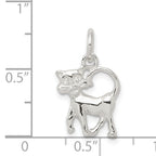 925 Sterling Silver Cat Charm with Anti-Tarnish Solid Cast Design