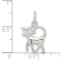 925 Sterling Silver Cat Charm with Anti-Tarnish Solid Cast Design