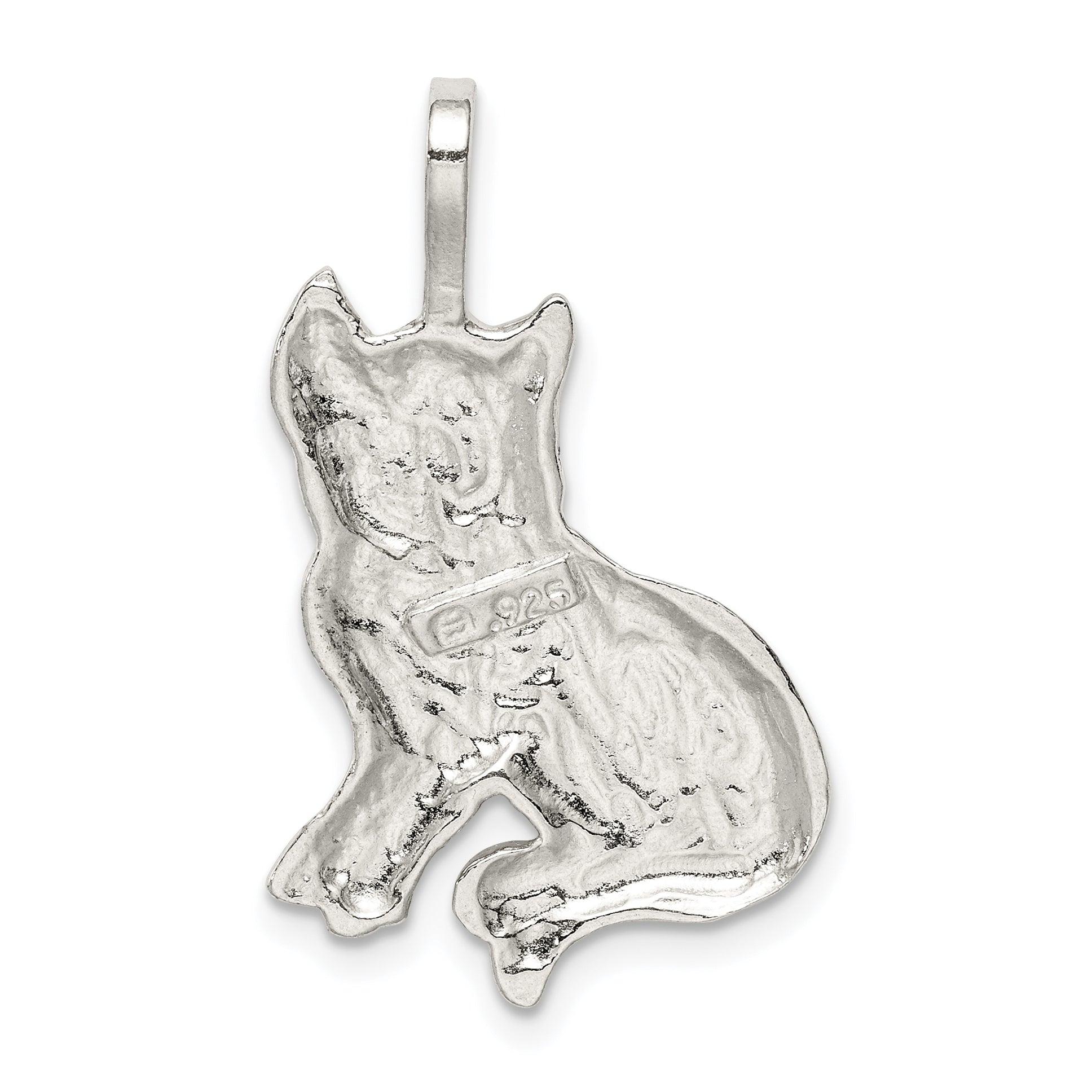 Sterling Silver 925 Cat Pendant with Anti-Tarnish Solid Design