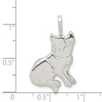 Sterling Silver 925 Cat Pendant with Anti-Tarnish Solid Design