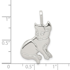 Sterling Silver 925 Cat Pendant with Anti-Tarnish Solid Design