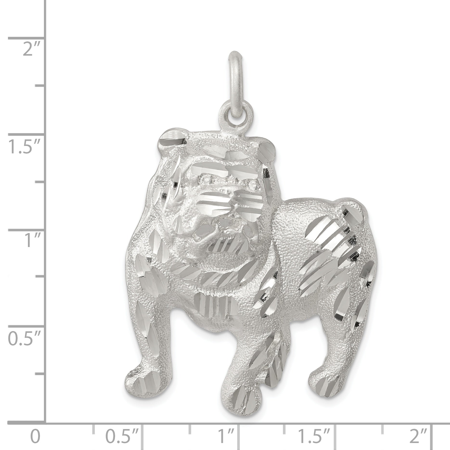 Sterling Silver 925 Bulldog Charm with Anti-Tarnish Solid Cast Design for Men