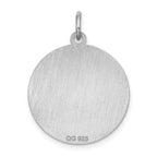 Sterling Silver Rhodium-Plated Airedale Charm with Laser Design Engravable