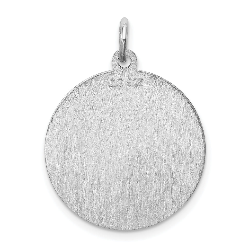 Sterling Silver Rhodium-Plated Boston Terrier Charm Engravable Laser Finish