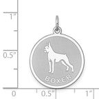 Sterling Silver Rhodium-Plated Boxer Charm with Engravable Back
