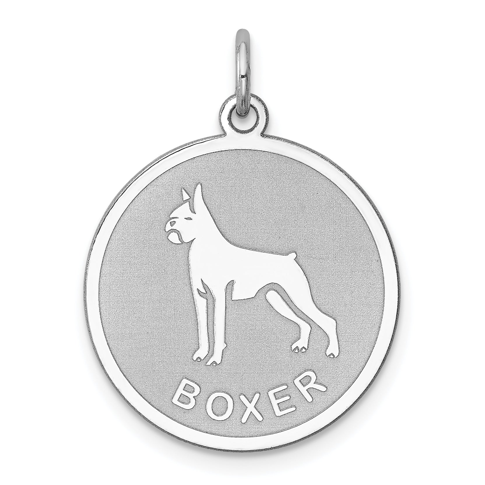 Sterling Silver Rhodium-plated Boxer Disc Charm Main image