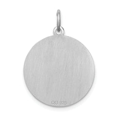Sterling Silver Rhodium-Plated Bulldog Charm with Engravable Back