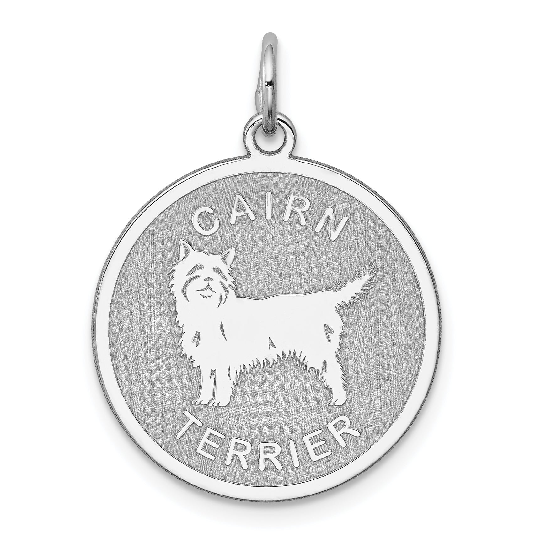 Sterling Silver Rhodium-plated Cairn Terrier Charm Main image