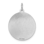 Sterling Silver 925 Chihuahua Charm with Rhodium Finish, Engravable Elegant Design