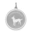 Sterling Silver Rhodium-plated Chihuahua Disc Charm