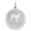 Sterling Silver Rhodium-plated Dalmatian Disc Charm