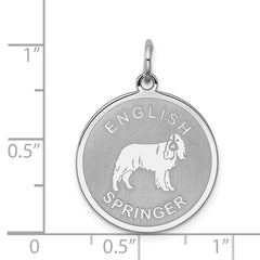 Sterling Silver 925 Rhodium-Plated Springer Spaniel Charm Engravable