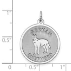 Sterling Silver 925 Rhodium-Plated German Shepherd Charm Engravable Detailed Design