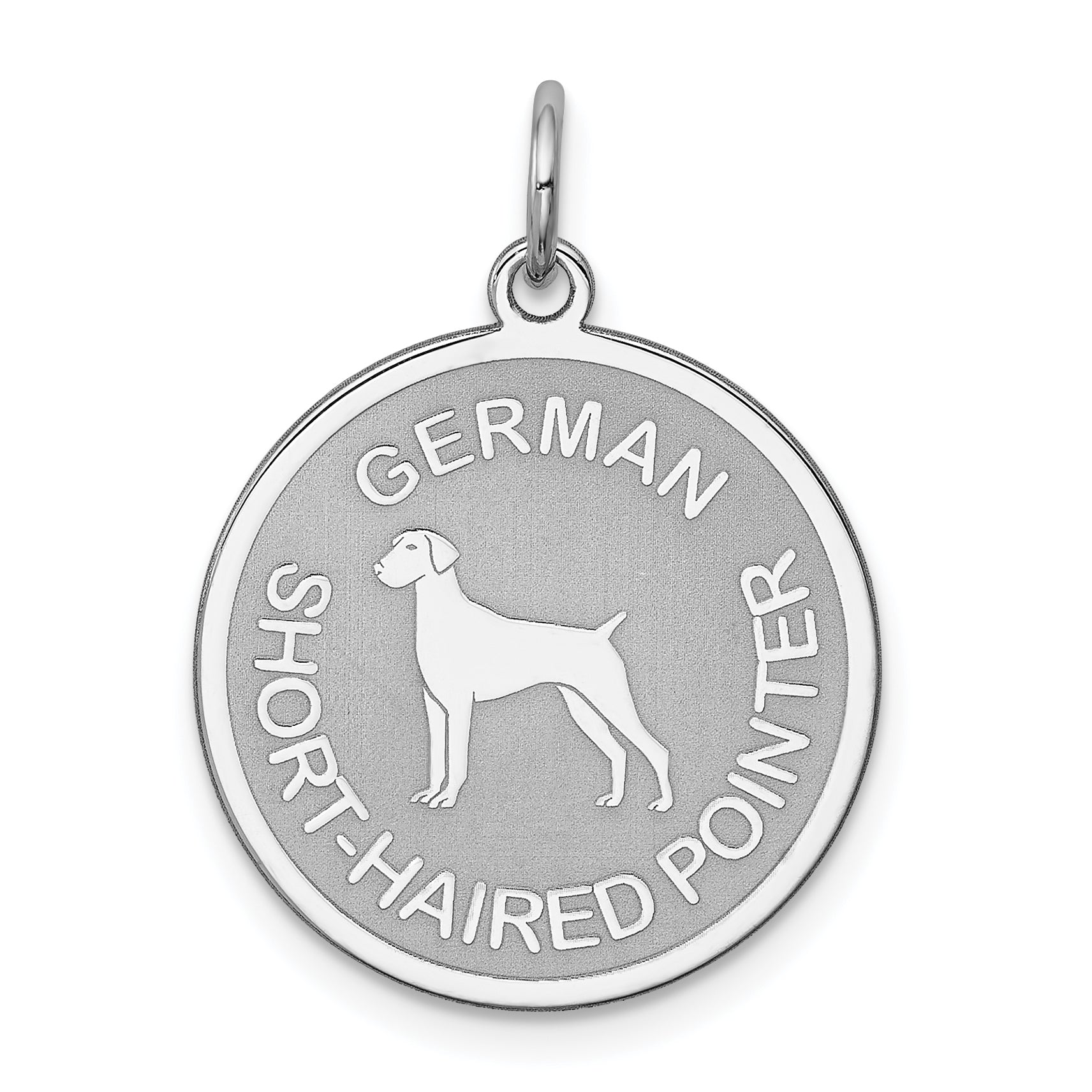 Sterling Silver Rhodium-plated German Shorthaired Pointer Disc Charm Main image