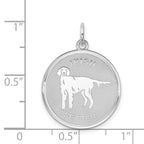 Irish Setter Disc Charm in Sterling Silver