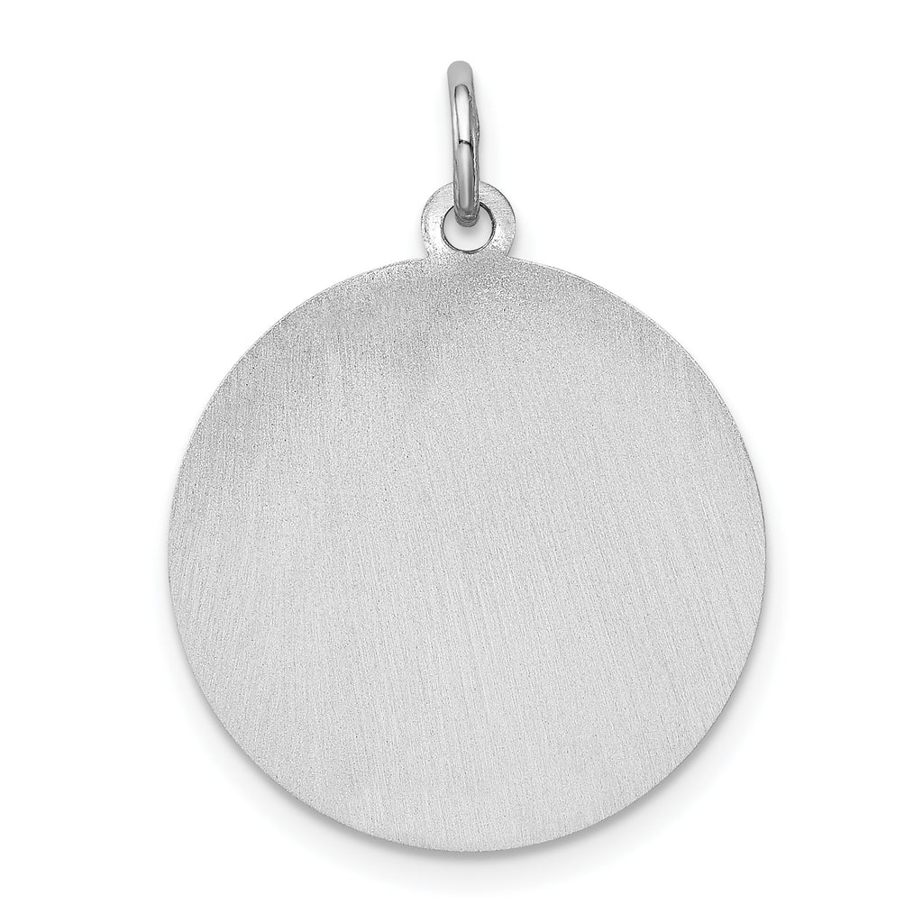 Sterling Silver Rhodium-Plated Labrador Retriever Disc Charm Engravable Elegant Design