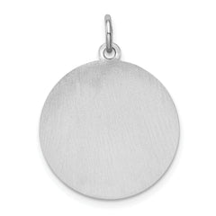 Sterling Silver Rhodium-Plated Labrador Retriever Disc Charm Engravable Elegant Design