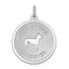 Sterling Silver Rhodium-plated Miniature Pinscher Disc Charm